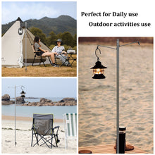 Load image into Gallery viewer, SANLIKE Adjustable Lantern Stand Split Aluminum Clip Lantern Pole with Table Clip and Floor Insert Outdoor camping tools holder

