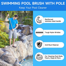 Load image into Gallery viewer, SANLIKE Pool Brush with Round Ends with EZ Clip for Cleaning Pool Walls, Steps, Inground/Above Ground Swimming Pool 10FT Pole 318CM
