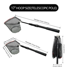 Load image into Gallery viewer, SANLIKE Fishing Net Fish Landing Net Collapsible Fish Net with Anti-Slip Telescoping Rubber Pole Handle for Kids Adults in Saltwater Freshwater Multi-Size Extending to 51inch
