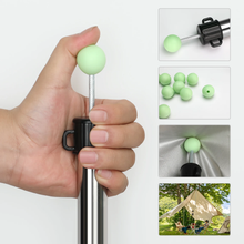 Load image into Gallery viewer, SANLIKE 10PCS Tarp Pole Tip Cover Luminous Tip Cap Ball for Camping Tent Poles TPR Insulation Material Lightning Protection
