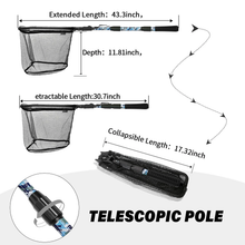 Load image into Gallery viewer, SANLIKE Fishing Net Collapsible Telescopic Sturdy Pole Handle Fish Landing Mesh For Carp Fishing Tackle Catching Releasing
