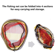 Load image into Gallery viewer, SANLIKE Folding Fishing Net Colorful Rubber Coated Net Landing Dip Net Collapsible Aluminum Oval Frame Fishing Tool
