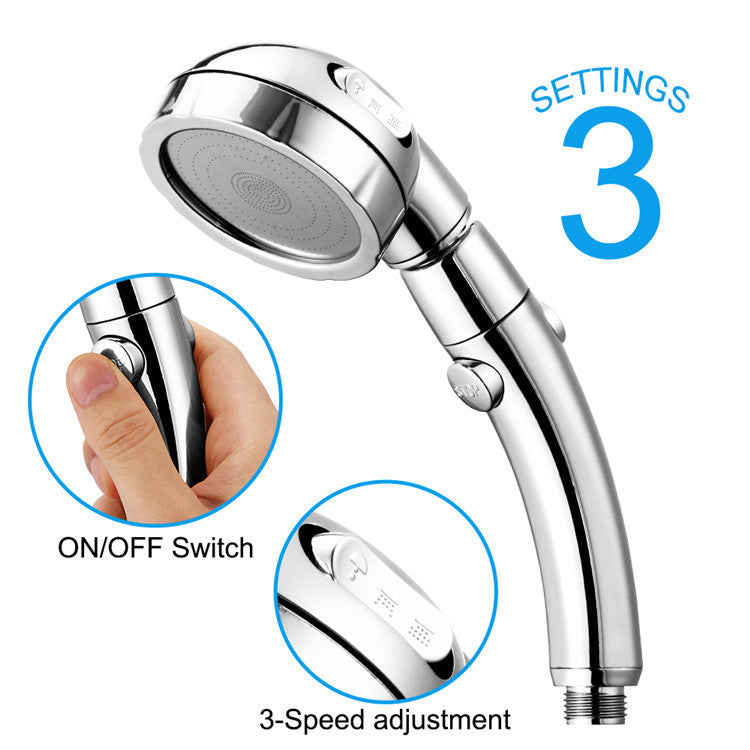 Multi-functions Bathroom Shower Handheld Shower Head High Pressure Chrome 3 Spary Setting with ON/OFF Pause Switch Water Saving
