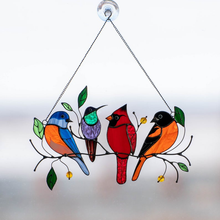 Load image into Gallery viewer, Birds Stained Glass Window Hangings - Mothers Day Gift
