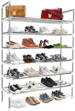 Load image into Gallery viewer, KOMCLUB Shoe Rack Cabinet Shoe Organization 6 Tiers Stainless Steel Sturdy Metal Shoe Storage Shelf
