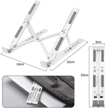 Load image into Gallery viewer, KOMCLUB Portable Table Laptop Stand  Aluminium Adjustable 6 Compartments Height Foldable Holder Ventilated Notebook Stand
