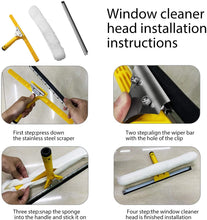 Load image into Gallery viewer, KOMCLUB Window Squeegee Cleaning Tool 2-in-1 Microfiber Scrubber and Squeegee for Car Shower Glass Door Cleaner
