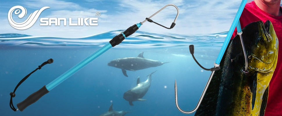 Telescopic Fish Gaff Sea Fishing Spear Hook Tackle Alum Pole