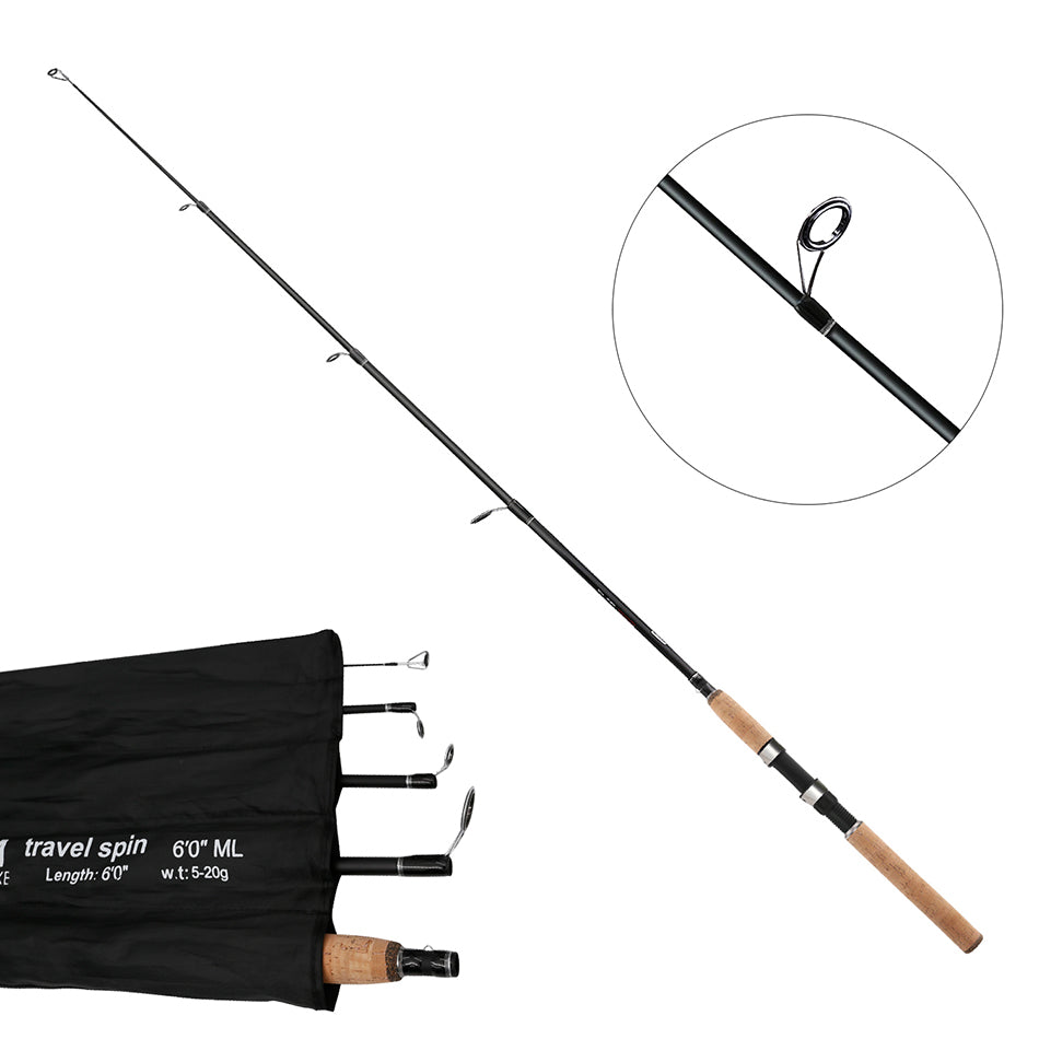 SANLIKE Baitcasting Fishing Rod Carbon Fiber Rod Four Section Travel Lure Rod For Saltwater Freshwater Fishing