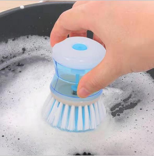 Creative plastic hydraulic dish washing brush kitchen convenient decontamination cleaning dish washing brush automatic hydraulic dish washing artifact