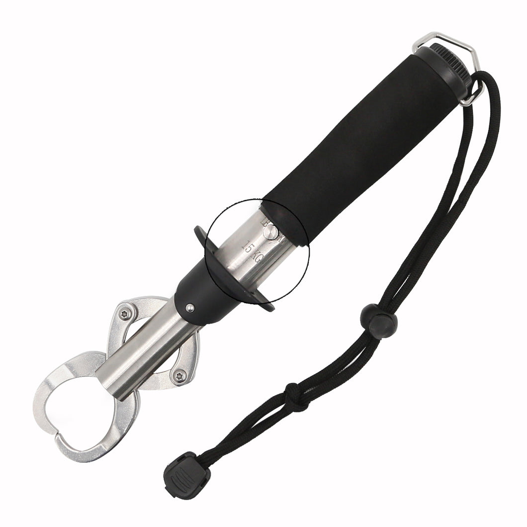 SANLIKE Weight Stainless Steel Outdoor Portable Fish Lip Grip Grabber EVA Handle Tackle Tools with Weight Scale Pesca