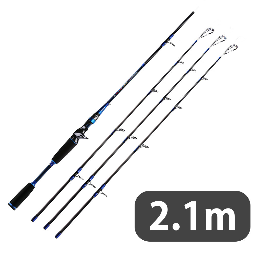 SANLIKE Carbon Fiber Multifunctional Portable Super Large Bait Fishing rods Baitcasting Fishing Rod with 3 Tips Medium Heavy for Bass Fishing