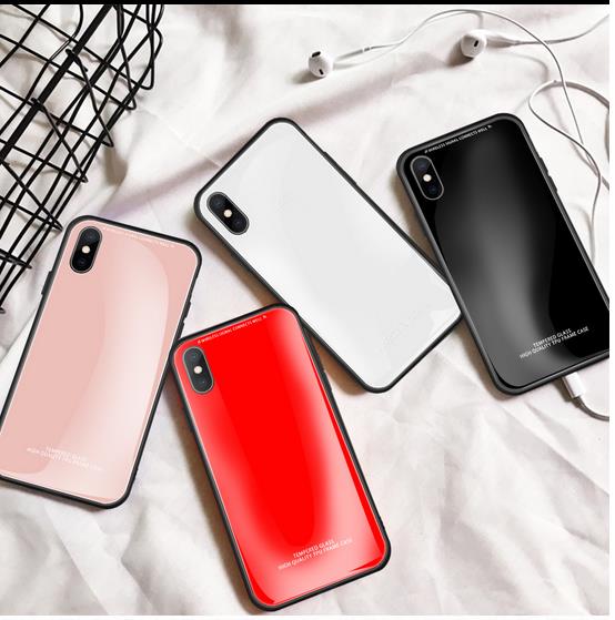 Suitable for iphone11 pure color simple glass protective cover special offer Apple 8plus xr anti-drop and scratch-resistant mobile phone case