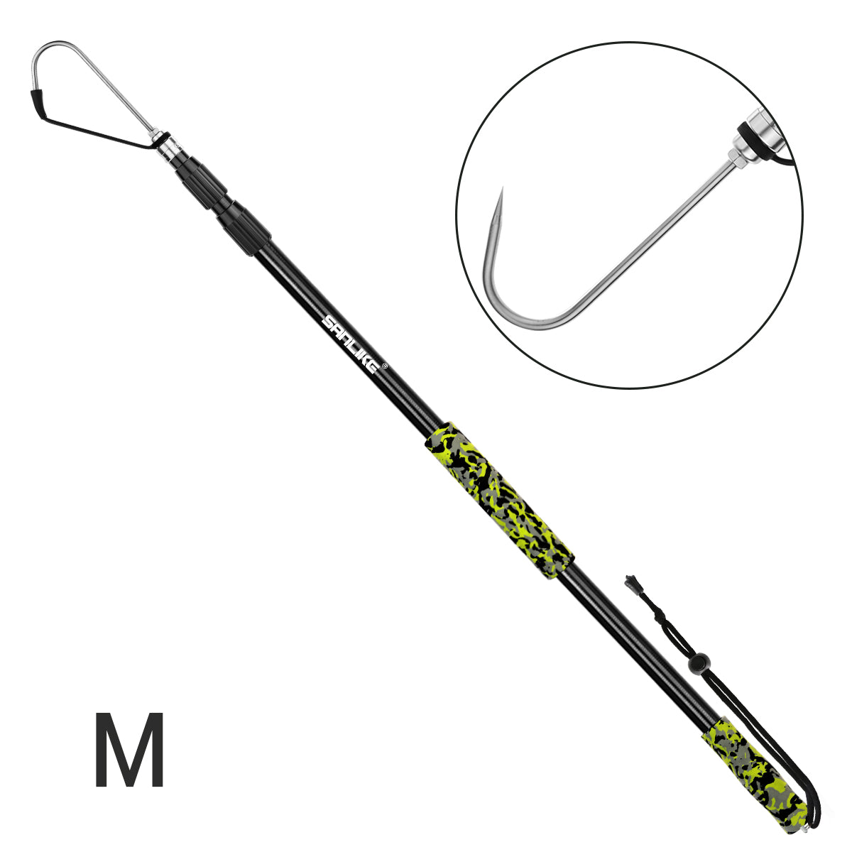 65cm/89cm/116cm Telescopic Fish Gaff Stainless Steel Hook Ice Sea Fishing  Spear Hook Aluminum Alloy Rod for Saltwater Ice Boat