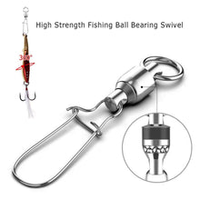 Load image into Gallery viewer, SANLIKE Fishing Ball Bearing Swivel High Strength Stainless Steel Anticorrosion  Fishing Lure Connector 0# - 8# Nine Sizes 25pcs
