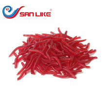 Load image into Gallery viewer, 250pcs/lot 4cm shad lure soft bait Red Worms EarthWorm Fishing Baits Worms Trout Fishing Lures fishing tackle fishing spoon jigs
