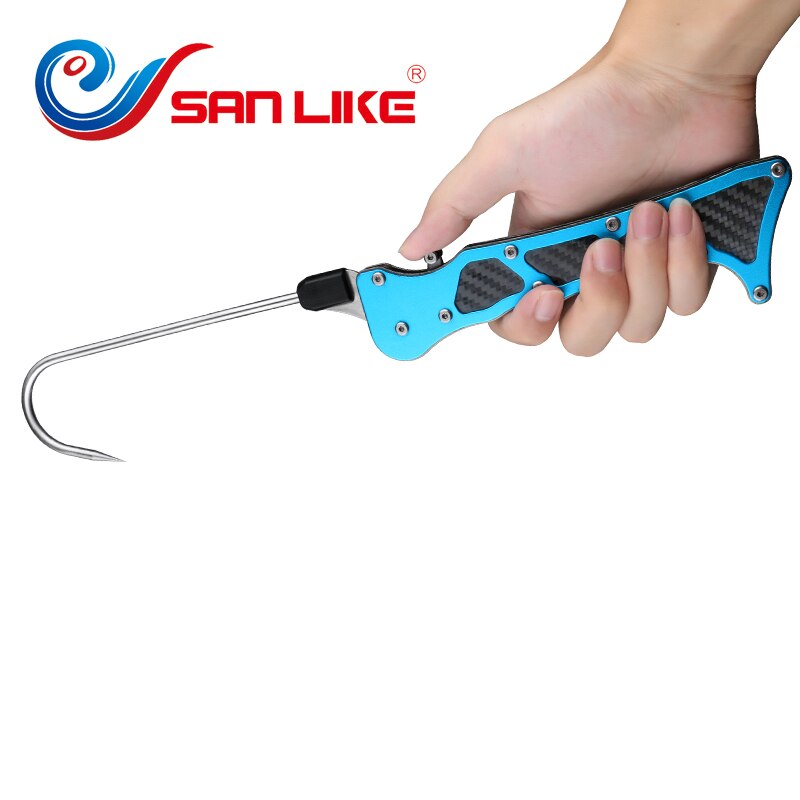 SANLIKE Collapsible Fishing Gaff Portable Telescopic Fish Gaff Fishing  Spear Stainless Steel Hook Tackle Tool Useful Wholesale
