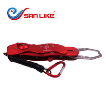 Load image into Gallery viewer, Free Shipping  Fishing Aluminum Lip Gripper With Free Fishing Line Folding Fish Pliers For Fishing Lovers
