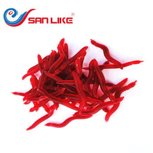 Load image into Gallery viewer, 250pcs/lot 4cm shad lure soft bait Red Worms EarthWorm Fishing Baits Worms Trout Fishing Lures fishing tackle fishing spoon jigs
