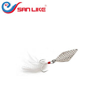 Load image into Gallery viewer, 2pcs/lot High-quality Metal Spinner Spoon Fishing Lure Hard Baits Sequins Noise Paillette with Feather Treble Hook Tackle 10/15g
