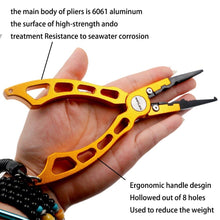 Load image into Gallery viewer, SANLIKE New Fishing Tackle Aluminum Alloy Fishing Pliers Split Ring Cutters Fishing Holder Tool For Saltwater Fishing Wholesale
