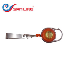 Load image into Gallery viewer, Sanlike outdoor Retractable Pull Badge Reel Zinc Alloy &amp;Transparent POM Badge Holder Reels fishing tackle
