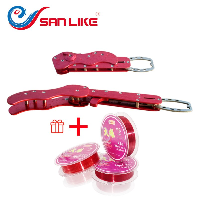 Free Shipping  Fishing Aluminum Lip Gripper With Free Fishing Line Folding Fish Pliers For Fishing Lovers