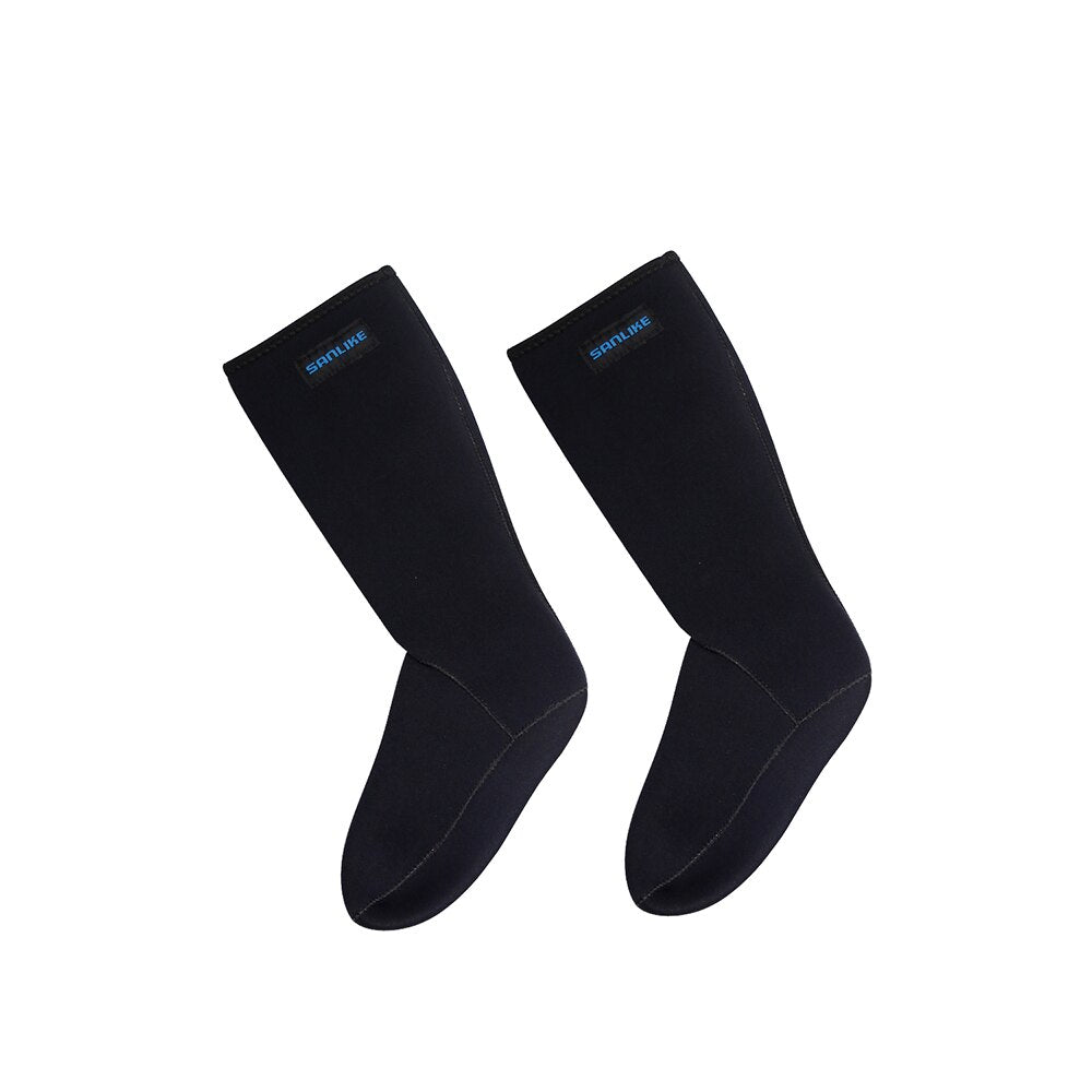 SANLIKE  Incomplete Waterproof Socks Ventilation Neoprene Socks Boots for Diving Skiing Surfing Fishing Black
