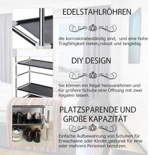 Load image into Gallery viewer, KOMCLUB 2 Tier Shoe Rack Shoes Organizer Stable Stainless Steel Shoe Cabinet
