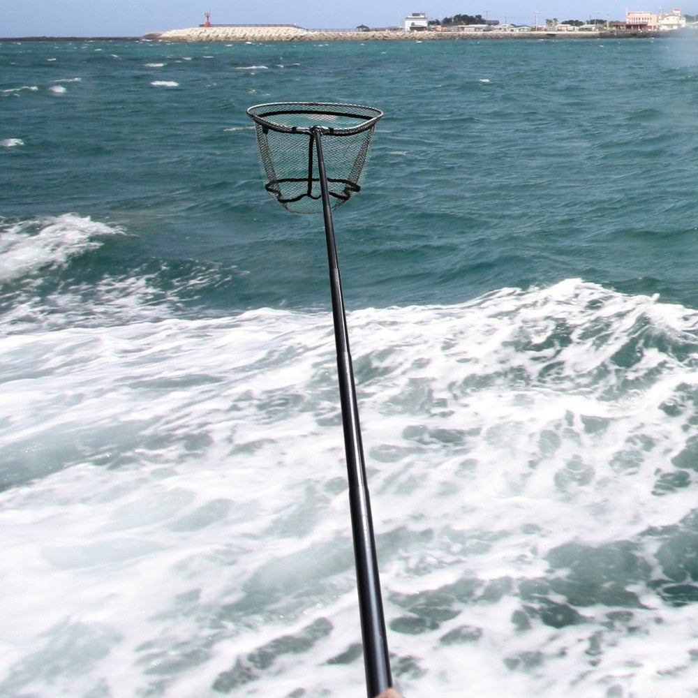 SANLIKE Fishing Net Pole 7 Sections Telescoping Landing Net Carbon Fiber  Hand Net Pole Foldable Fishing Brail Pole