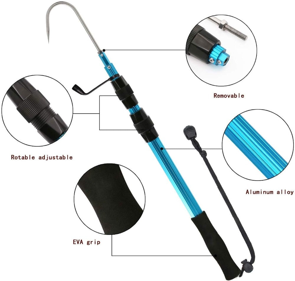 SANLIKE Stainless Telescopic Fishing Gaff Hook Saltwater Offshore Alu – SANLIKE STORE