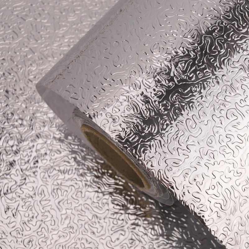 KOMCLUB Waterproof Oil Proof Aluminum Foil Sticker Self Adhesive Wallpaper Kitchen Stove Wall Stickers