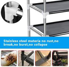Load image into Gallery viewer, KOMCLUB 4 Tier Stable Shoe Rack Stainless Steel Shoe Shoes Organizer
