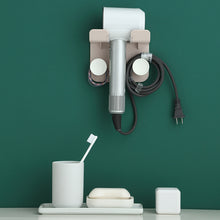 Load image into Gallery viewer, KOMCLUB Plastic Wall-mounted Hair Dryer Storage Rack Bathroom Shelf
